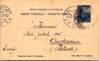 Dr Jim Stamps Argentina 1912 Postcard Buenos Aires To Holland Kosmos Philatelic