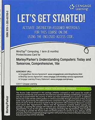 MindTap Computing, 1 - Printed Access Code, by Morley Deborah Parker - New a