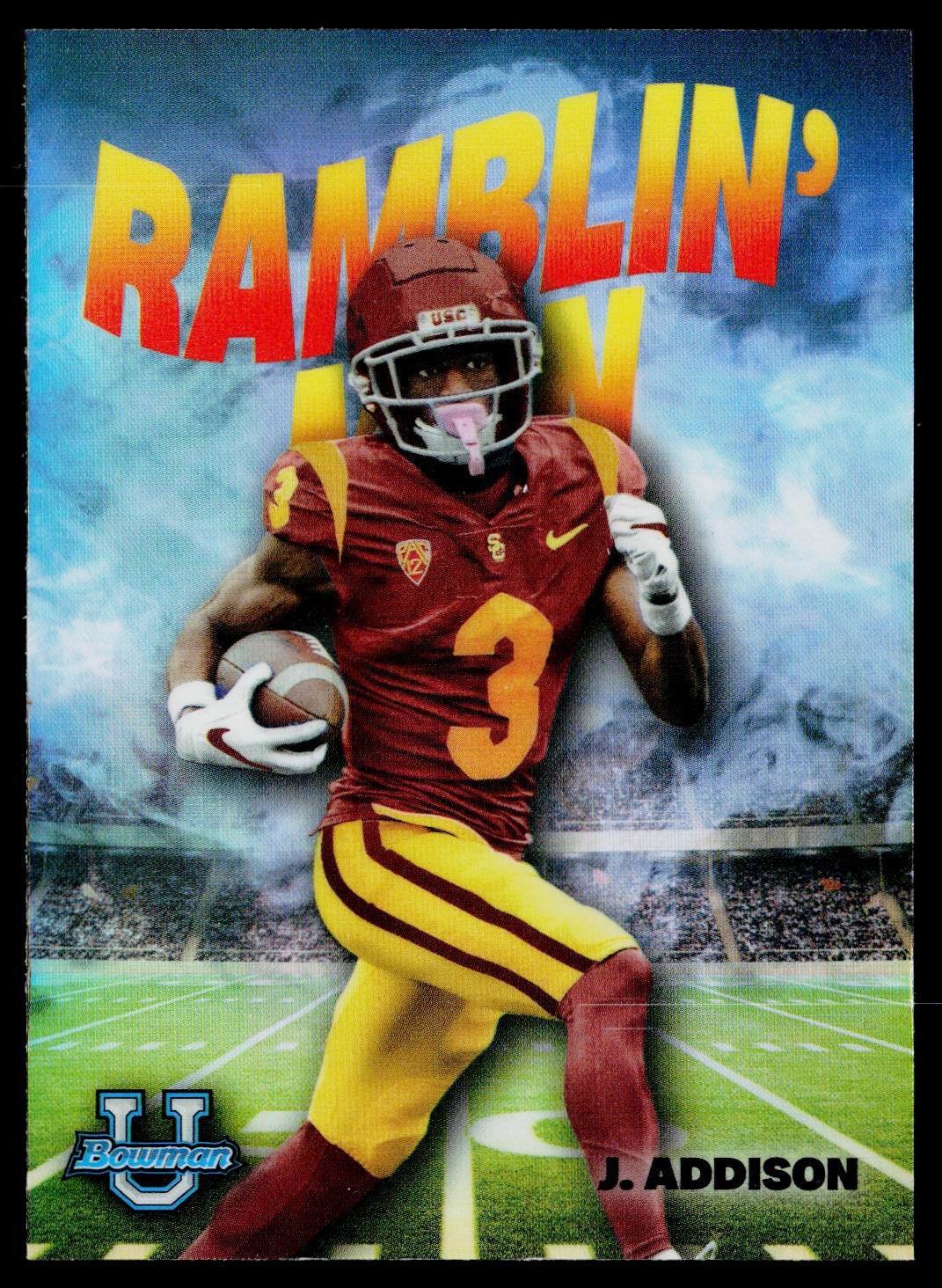 2022 Bowman University Chrome #RM-9 Jordan Addison USC Trojans Ramblin' Man