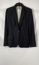 Stella McCartney Women's Black 100 Wool One Button Tailored Blazer Sz 42