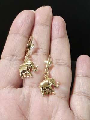 Aretes de tortugas chapa en 14k Schildkröte Ohrring 14k vergoldet tricolor