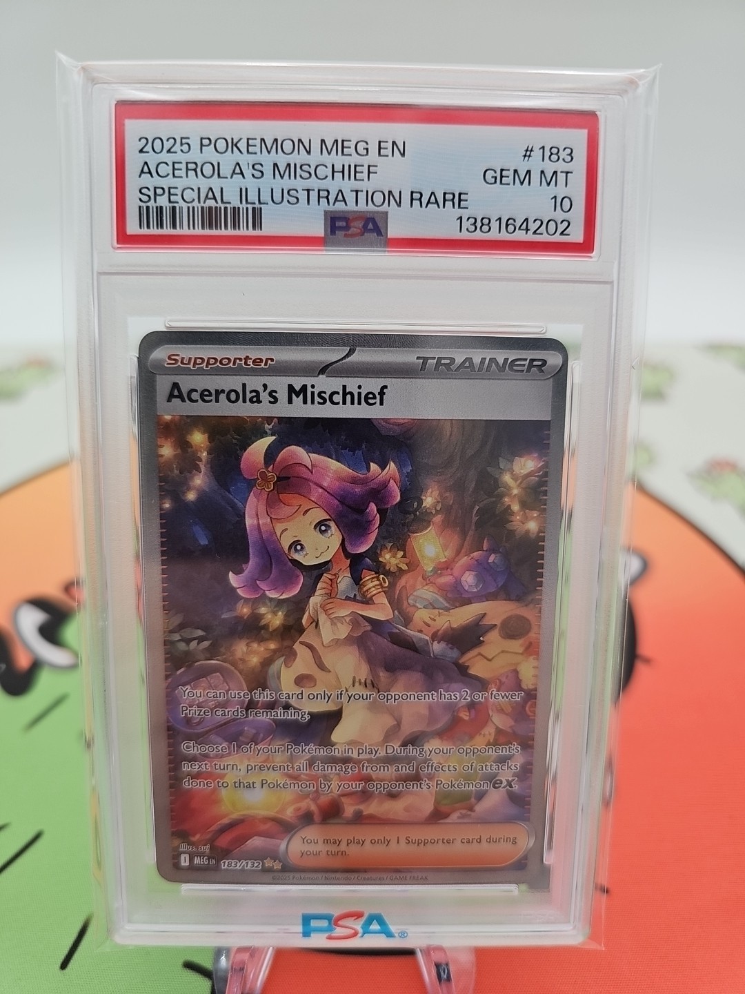 2025 POKEMON MEG EN-MEGA EVOLUTION #183 ACEROLA'S MISCHIEF PSA 10