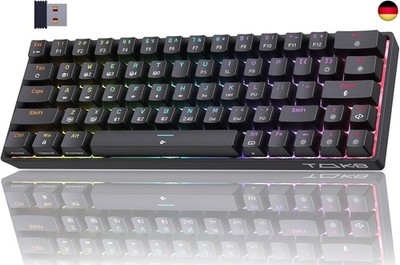 TMKB T63 Gaming Tastatur Mechanische Kabellos mit Red Switch,Bluetooth / 2.4G /