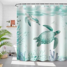 Shower Curtain, Sea Turtle Shower Curtain for 71"W x 71"L Pack of 1 Blue