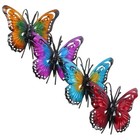  4 Pcs Metal Hanging Flower Pots Butterfly Wall Decor Room Animal Statue
