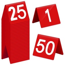 Tuanse Table Numbers 1-50 Acrylic Double Sided Tents Restaurant Wedding Party