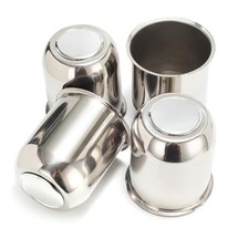 4 Pcs 3.74" Push Through Wheel Center Caps for Truck OD:3.74" H:4.33" Chrome
