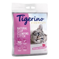 Tigerino Baby Powder Scent Dust Free Strong Clay Clumping Cat Litter 12Kg *NEW* 1.63 per kilo