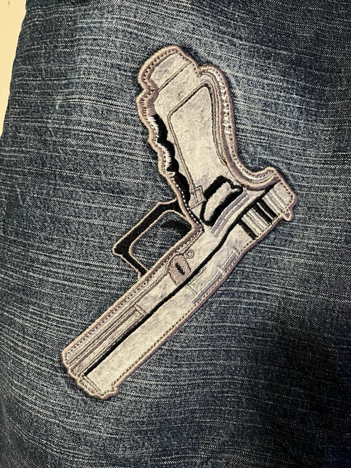 Pantalones Cortos de Patinador Sueltos Y2K Focus Jeans Grunge Bordados Denim Hombres 30x13 Foto 4 de 4