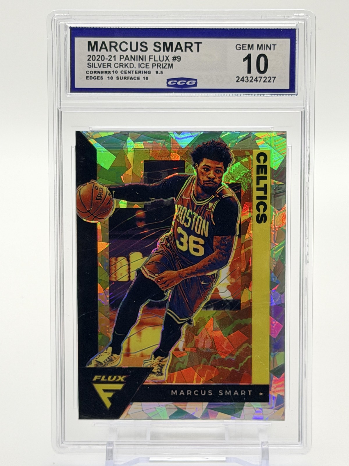 CCG 10 Marcus Smart 2020-21 Panini Flux Fanatics Cracked Ice #9