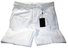 G/FORE Maverick 4 Way Stretch Shorts Men's 32 White Solid Button Zip Closure