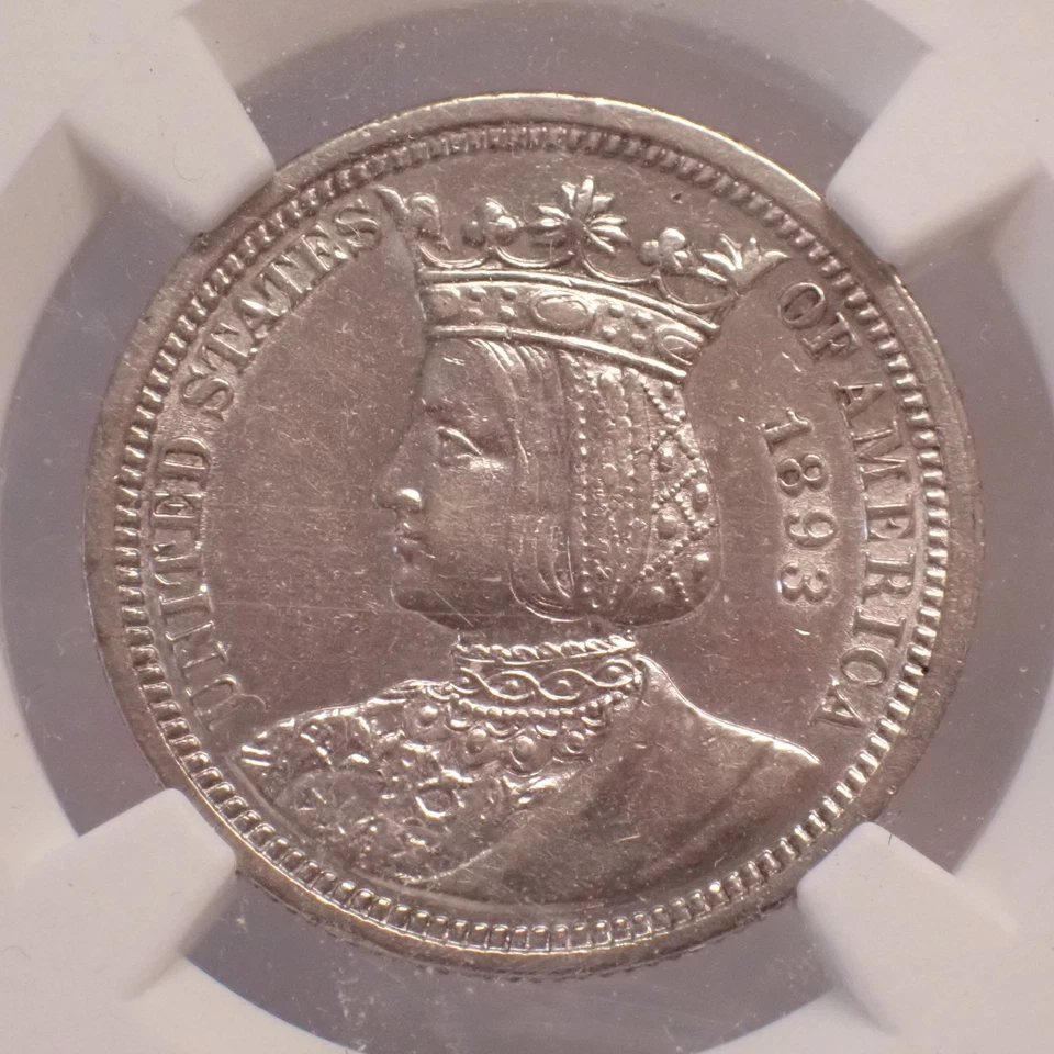1893 Isabella Quarter NGC AU Details - Image 3 of 4