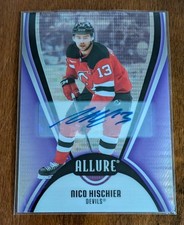 2025-26 UD Allure - Nico Hischier Purple Diamond Auto #64 (10/10)