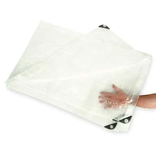 Standard Duty Tarp, 11 Ft 4 In X 15 Ft 6 In, 5.1 Mil, Transparent,