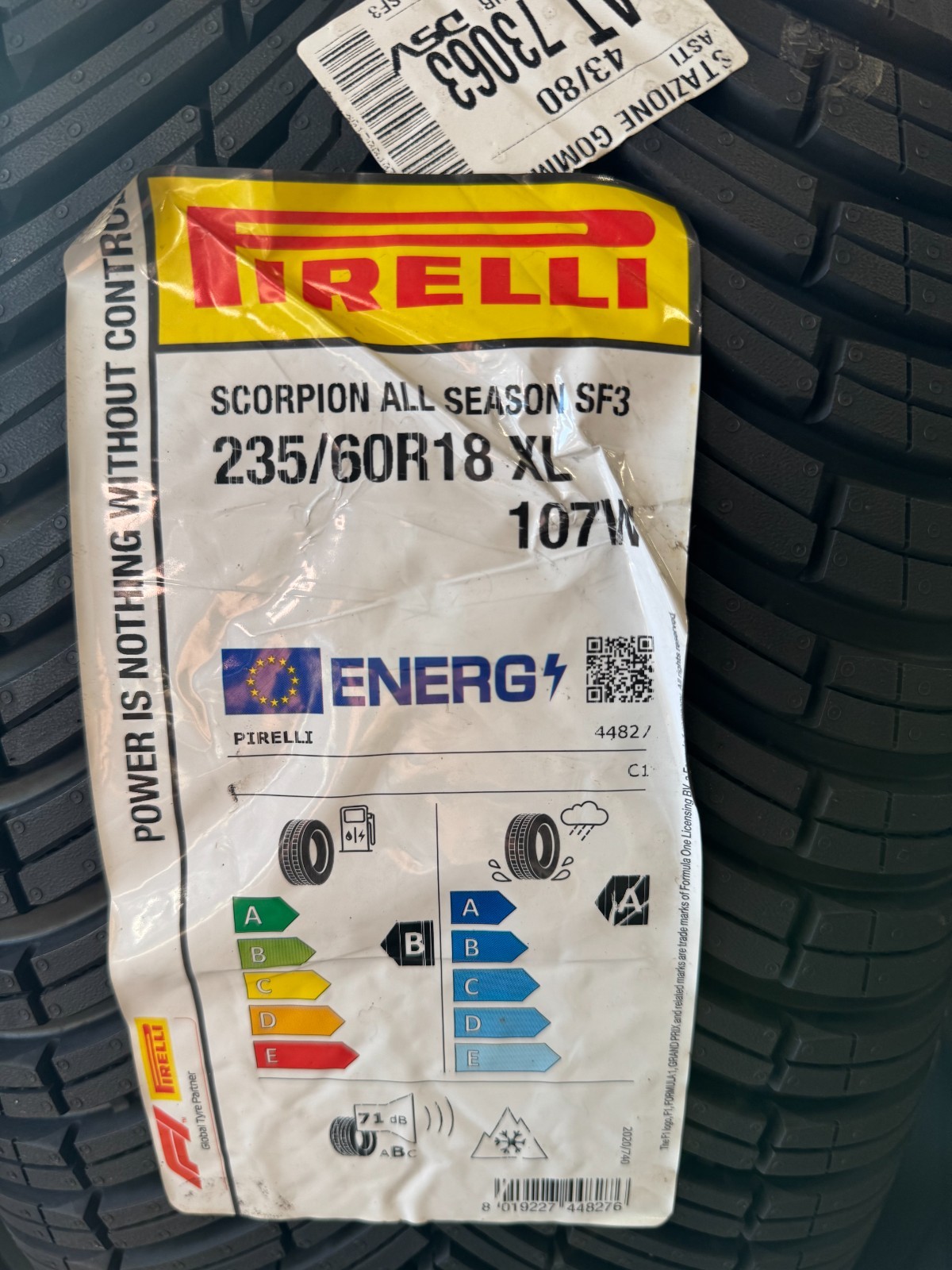SET 4 PNEUMATICI 235/60 R18 107W PIRELLI SCORPION SF3 GOMME 4 STAGIONI NUOVE M+S foto 2