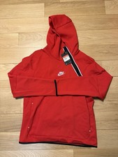 Nike Sportswear Tech Fleece Zip Pullover Hoodie CU4493 657 Red Reflective Sz L