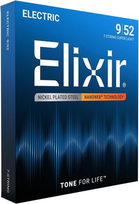 Elixir  Saiten 7-Saiter E-Gitarrensaiten mit NANOWEB Beschichtung, Super Light (