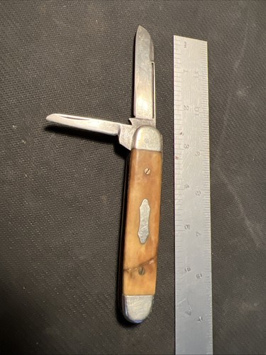 Vintage Schrade Cut Co Folding Pocket Knife Walden NY 2 Blade Worn