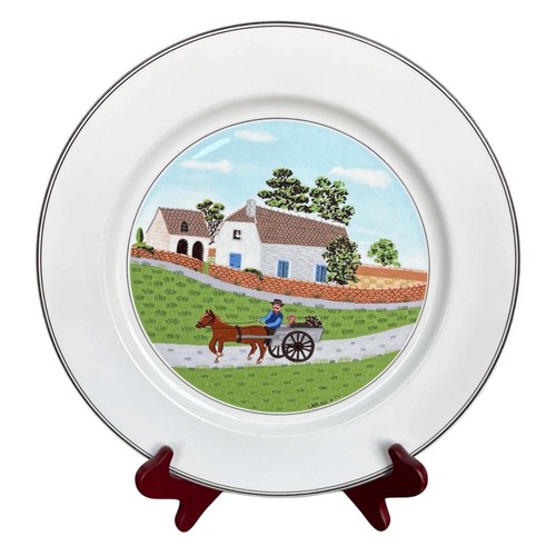 Villeroy & Boch Design Naif Dinner Plate 10.5” Laplau Horse Cart Scene Porcelain