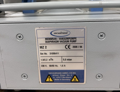 Vacuubrand MZ 2 Membran-Vakuumpumpe 230V 1.9/2.2 m³/h 8 mbar Modell 2008/06
