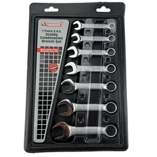 Vintage 1999 Thorsen 34055 7 Piece Stubby Combination Wrench Set SAE NEW/SEALED