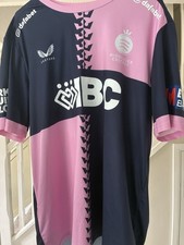 Match Worn Castore Middlesex Cricket Shirt Navy/Pink Adult Size L Joe Cracknell
