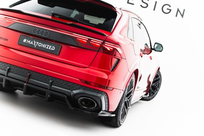 Cup Diffusor DTM Look Heck Ansatz für Audi RSQ8 Mk1 Facelift schwarz glanz