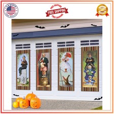 4 Haunted Mansion Stretching Portraits Halloween Wall Decor Set Vinyl Banners
