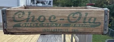 Vintage Choc-Ola Chocolate Drink Wooden Crate Indianapolis IND 1960's