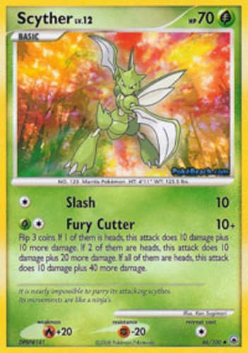 1x Scyther - 46/100 - Uncommon NM-Mint Pokemon Diamond & Pearl Majestic Dawn