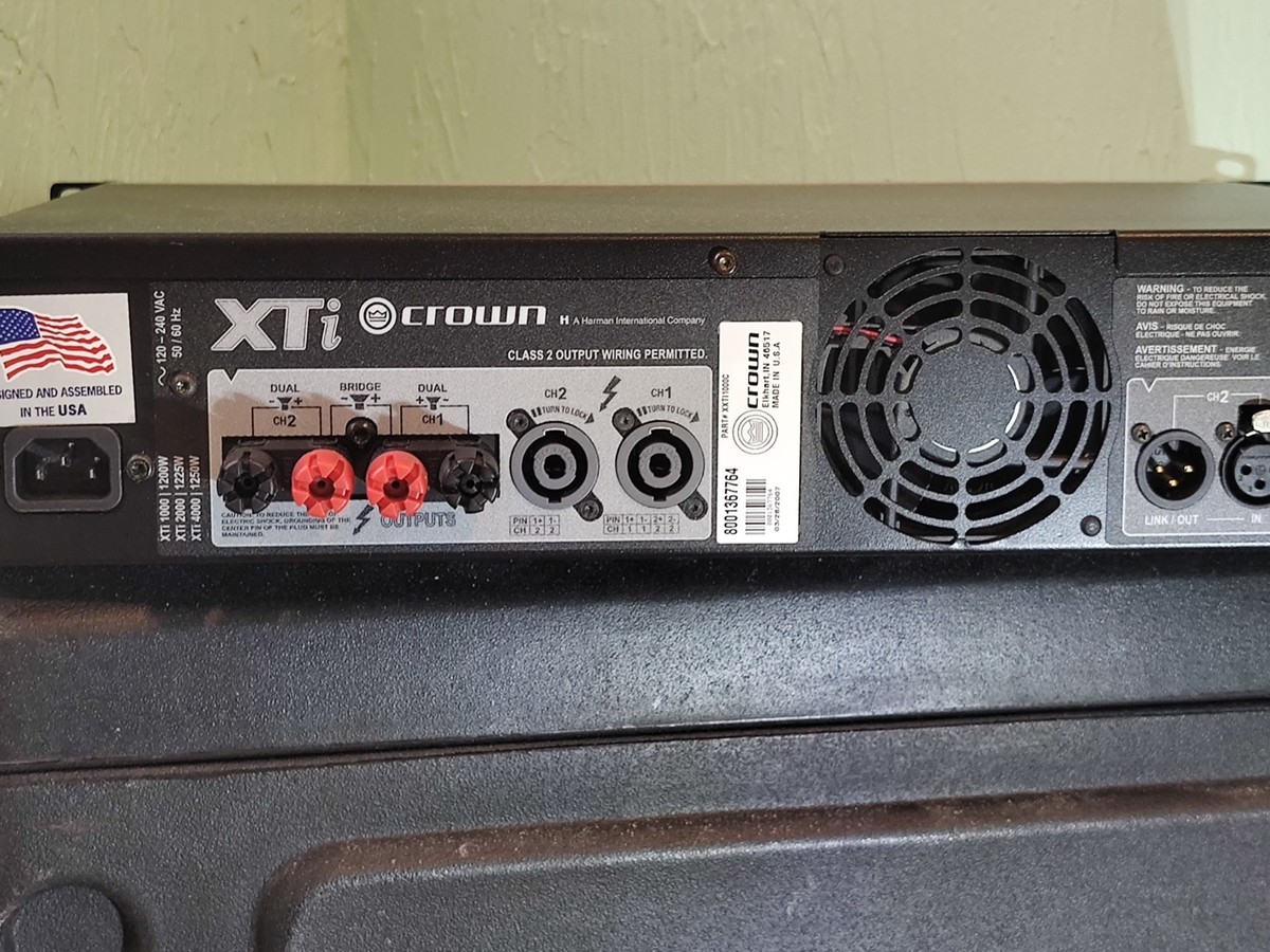 Crown xti1000 2 channel pro PA audio 1000 watts ampllifier | eBay