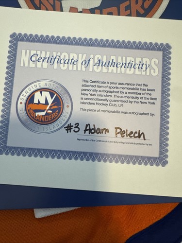 New York Islanders Pelech Trikot - handsigniert mit Echtheitszertifikat - Bild 3 von 3