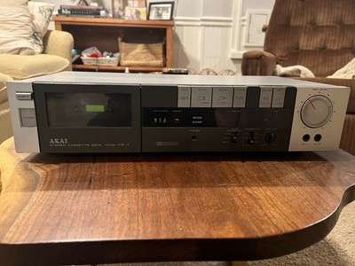 AKAI HX-1 Stereo Cassette Deck 2-Channel Dolby Silver 1980's Vintage | Tested