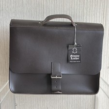 Genuine Leather Briefcase 40cm Brown Satchel Made in Britain Laptop Bag Vintage
