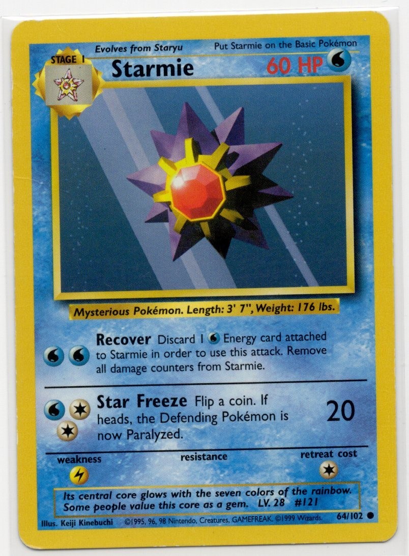 💧Starmie 64/102 Pokemon Base Set Near Mint💧