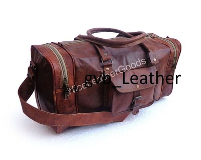 Leder Vintage Seesack Reise Retro Schultertasche Damen Weekender...