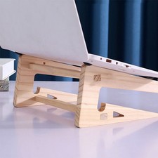 Wooden لابتوب حامل Khaki Desk لابتوب حامل Heighten كمبيوتر Rack تخزين