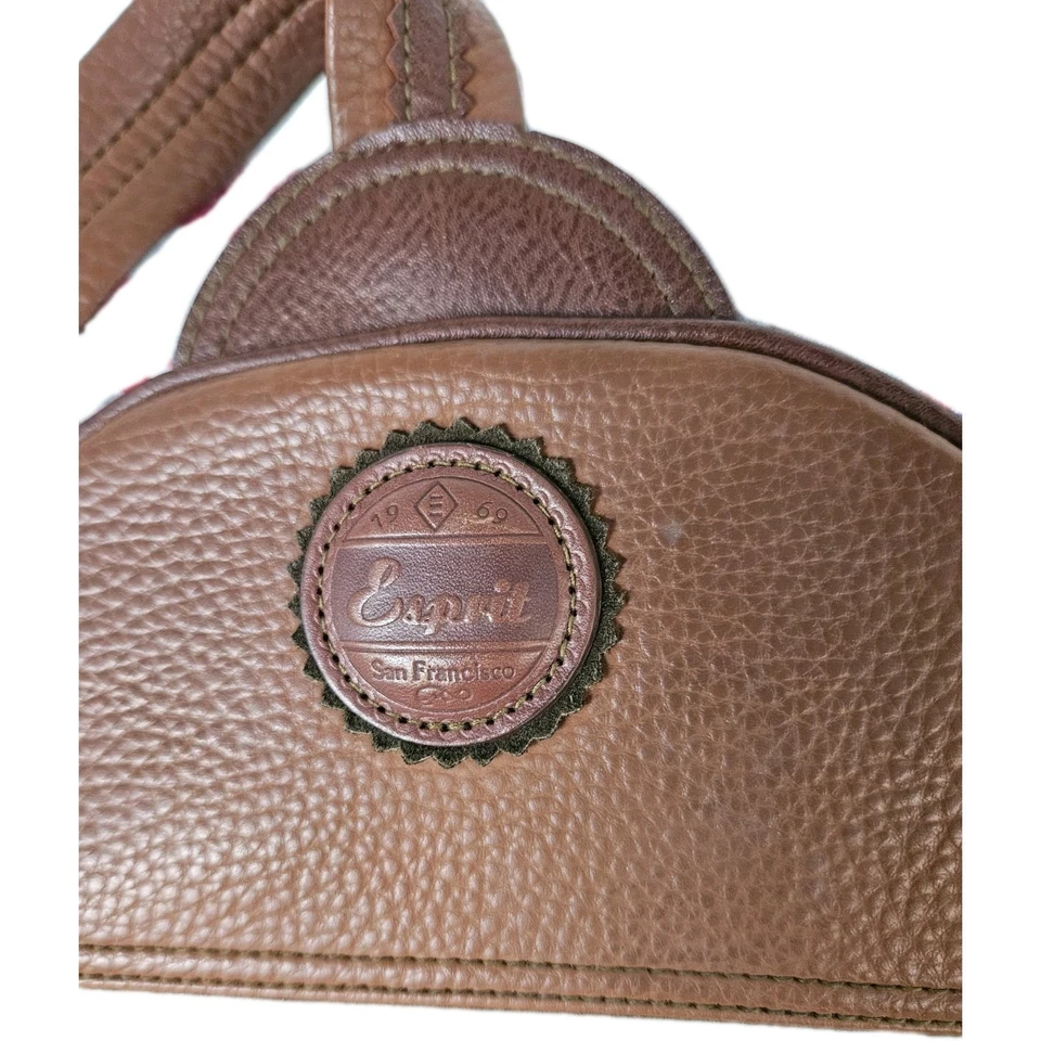 Bolso Esprit Cuero Marrón Vintage Preppy Correa Ajustable Clásico Foto 2 de 4