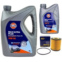 MotoröL Set Gulf Max Ultra Plus 10W-40 6 Liter + ÖLfilter FüR Volvo V40 Kombi