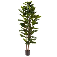 6ft Tall Artificial Fiddle Leaf Fig Tree Faux Plant Natural Feel Leaves Indoor