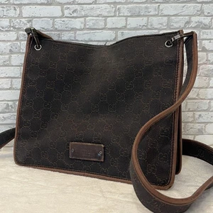 Sac bandoulière Gucci GG toile marron #QOB60T