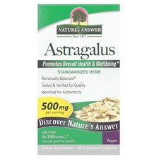 Nature s Answer Astragalus 500 mg 60 Vegetarian Capsules Cruelty-Free, GMP