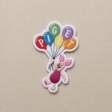 Piglet Balloon Embroidered Iron On Patch, Winnie the Pooh Eeyore Tigger Piglet