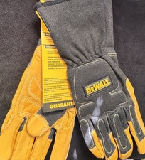 SIZE S DEWALT Leather Industrial Work Gloves Yellow/Black Reinforced Protective