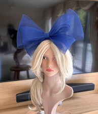 Hostie Hats Cobalt Blue Large Bow Headband Fascinator - MOTB Wedding Races Ascot