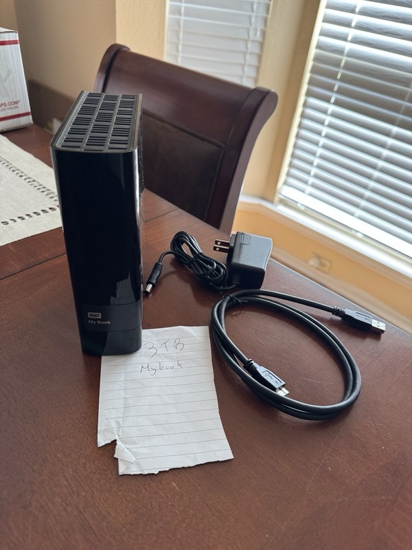 Western Digital Mybook 3 TB External Hard Drive- Barely Used (C)