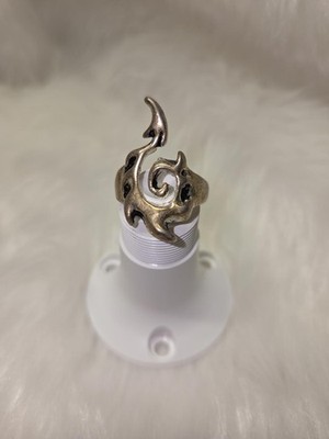 Silver-tone Fantasy Inspired Ring with Ornate Swirl Design