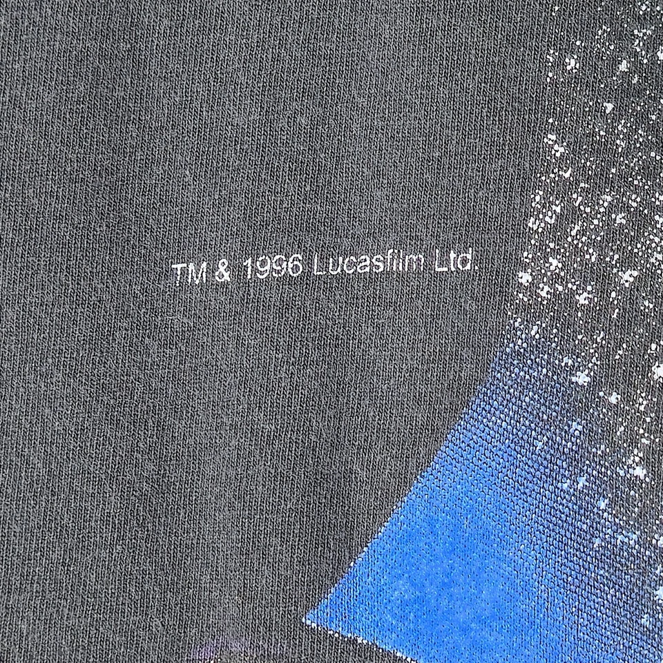 Vintage Star Wars Darth Vader T Shirt Youth L AOP Movie Promo Faded 90s Rare - Image 3 of 4