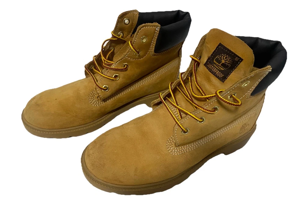 Timberland Premium Botas de Trabajo Niños Talla 5M Cuero Tostado Trigo Nubuck 12809B Senderismo Foto 4 de 4