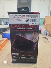 Copper Fit Black Back Pro Compression  Support With Adjustable Straps L / XL